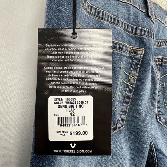 True Religion Geno Relaxed Slim Big T No Flap Jeans NWT - Picture 10 of 15